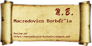 Maczedovics Borbála névjegykártya